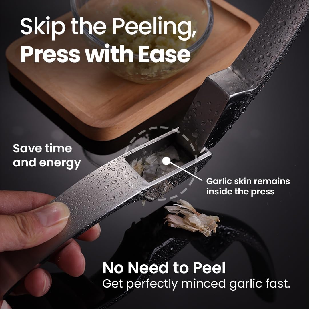 Garlic Press Lifetime Replacement, No Need to Peel, Fine Mince