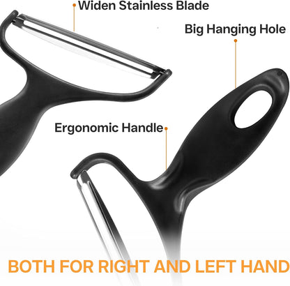 Vegetable Peeler Large Peelers for Kitchen, Y Wide Veggie Shredder for Cabbage Lettuce Julienne, Swivel Stainless Steel Blades Big Size