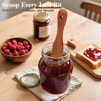 4Pcs Skinny Spurtle for Sourdough Starter, Reaching Bottom of Jars, Dough Whisk, Stirring, Mixing, Spreading, Wooden Stir Spurtles, Kitchen Tools for NonStick Cookware, Gift for Sourdough Lovers