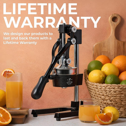 Zulay Metal 2-In-1 Lemon Squeezer Manual - Sturdy, Max Extraction Hand Juicer Lemon Squeezer Gets Every Last Drop - Easy to Clean & Use Citrus Juicer-Yellow/Green - Colors B