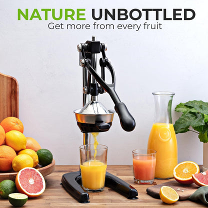 Zulay Metal 2-In-1 Lemon Squeezer Manual - Sturdy, Max Extraction Hand Juicer Lemon Squeezer Gets Every Last Drop - Easy to Clean & Use Citrus Juicer-Yellow/Green - Colors B