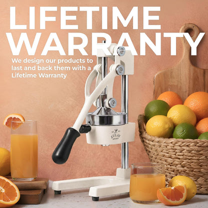 Zulay Metal 2-In-1 Lemon Squeezer Manual - Sturdy, Max Extraction Hand Juicer Lemon Squeezer Gets Every Last Drop - Easy to Clean & Use Citrus Juicer-Yellow/Green - Colors B