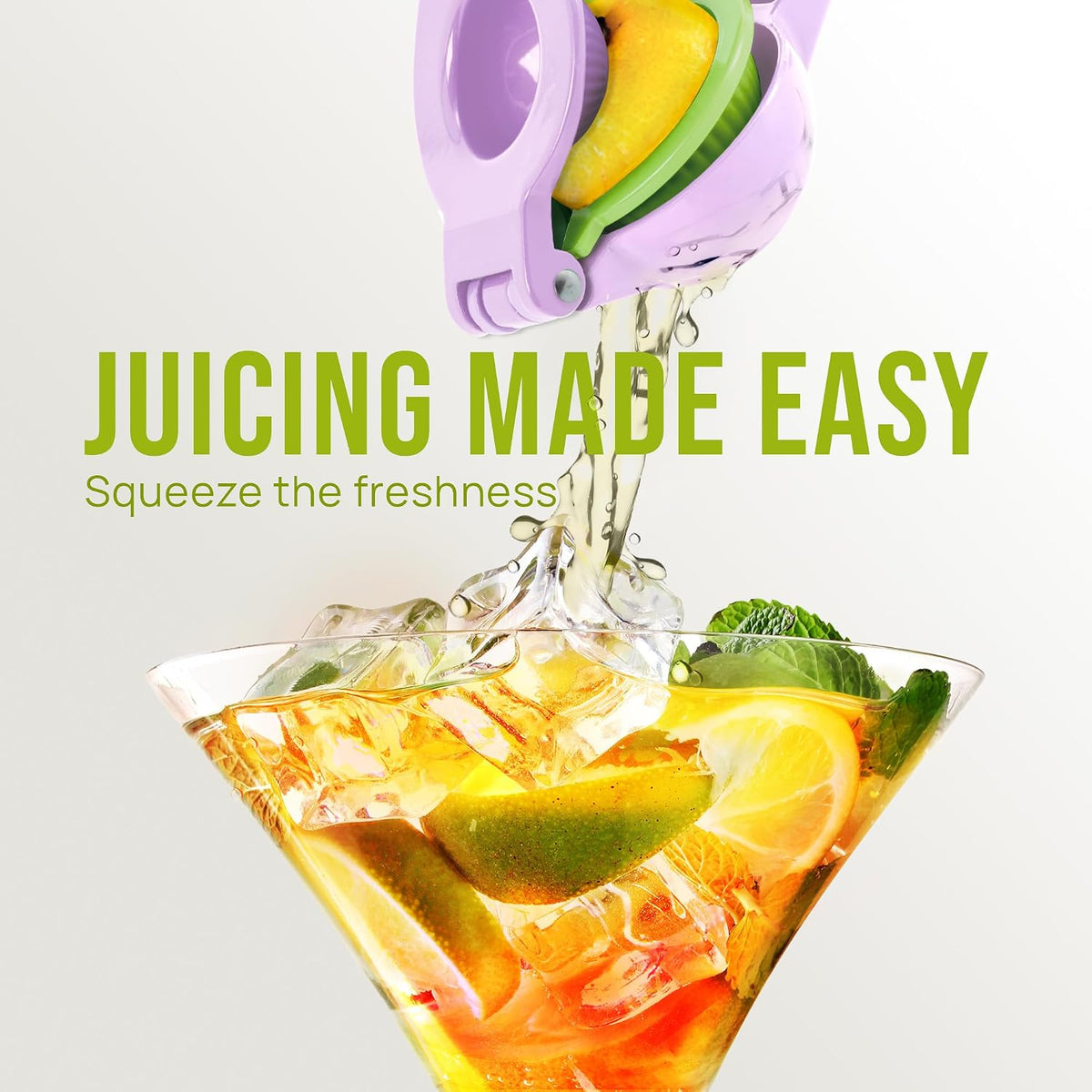 Zulay Metal 2-In-1 Lemon Squeezer Manual - Sturdy, Max Extraction Hand Juicer Lemon Squeezer Gets Every Last Drop - Easy to Clean & Use Citrus Juicer-Yellow/Green - Colors B