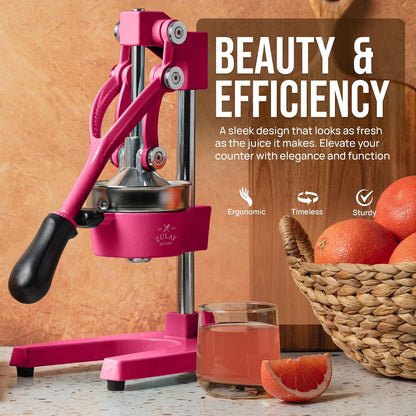 Zulay Metal 2-In-1 Lemon Squeezer Manual - Sturdy, Max Extraction Hand Juicer Lemon Squeezer Gets Every Last Drop - Easy to Clean & Use Citrus Juicer-Yellow/Green - Colors B