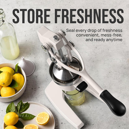 Zulay Metal 2-In-1 Lemon Squeezer Manual - Sturdy, Max Extraction Hand Juicer Lemon Squeezer Gets Every Last Drop - Easy to Clean & Use Citrus Juicer-Yellow/Green - Colors B