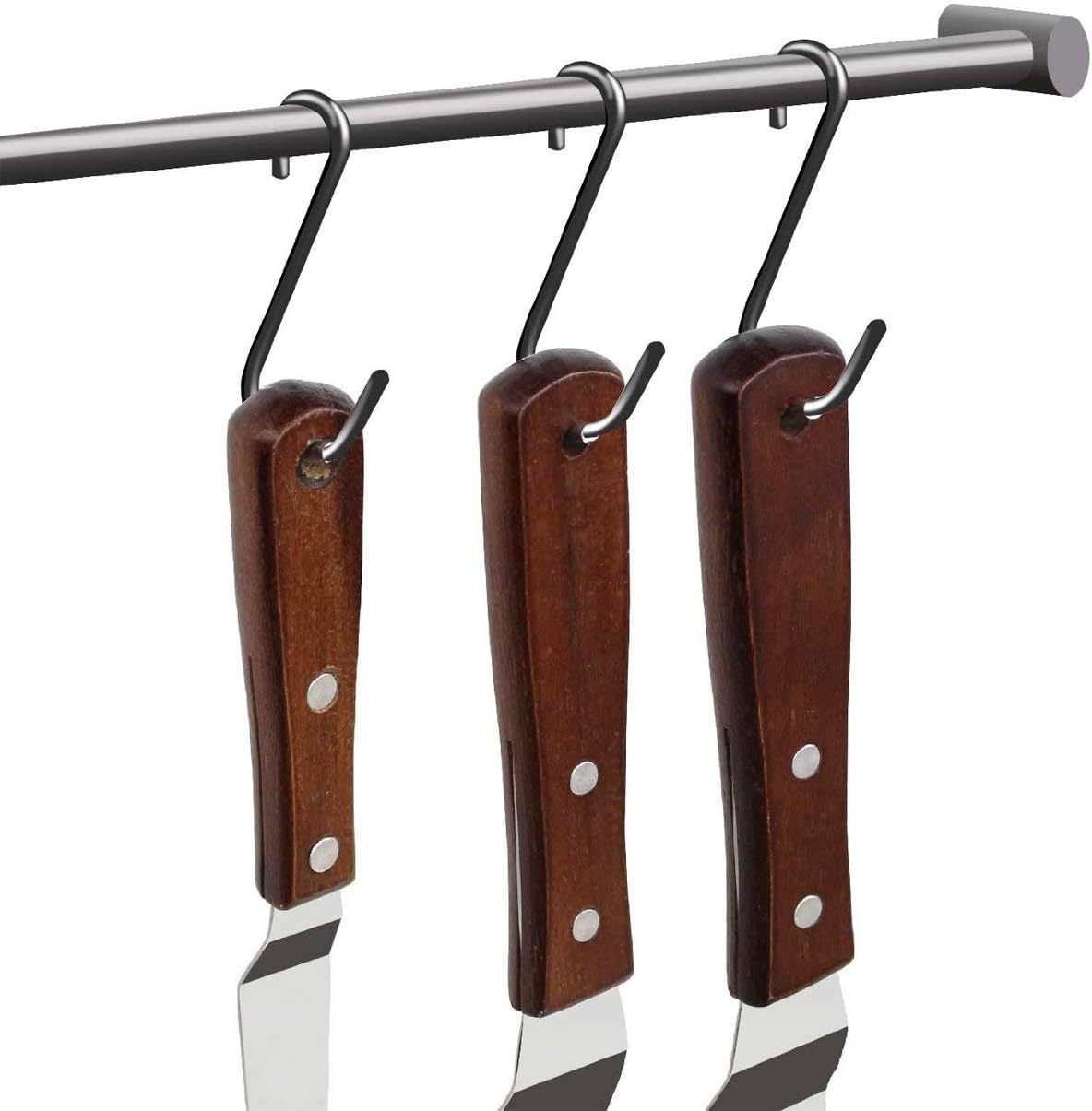 4PCS Straight Cake Icing Spatula Set 4” 6” 8” 10”with Wooden Handle | Professional Stainless Steel Cake Decorating Frosting Spatulas with Wooden Handle (Straight)