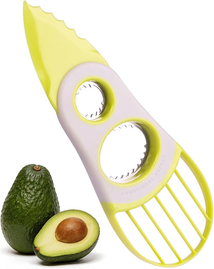 3-in-1 Avocado Tool-Cuts, Pits&Slices Fast, Non-Slip Grip, Dishwasher Safe