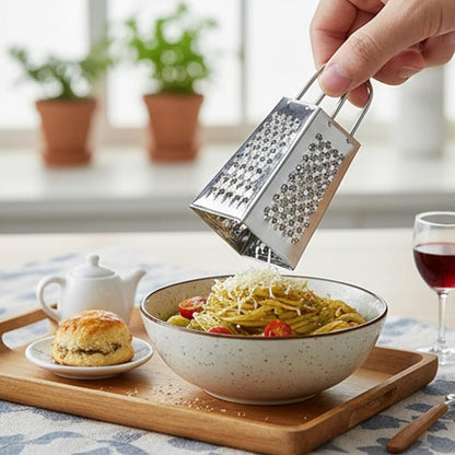 Mini Box Cheese Graters Set of 4, Stainless Steel Grater for Ginger, Garlic, Lemon, Potato, Chocolate, Vegetables (2.3 * 1.38inch)