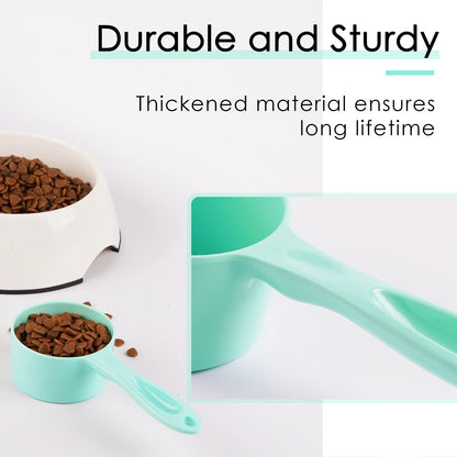 1 Cup Dog Food Scoop for Container Melamine Measuring Scoop for Dogs Cats Birds and Rabbits Pet Food Feeding Scoop Dishwasher Safe - White