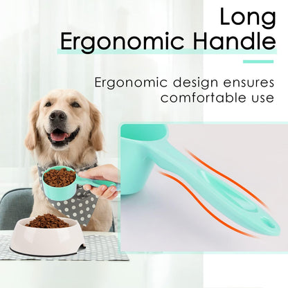 1 Cup Dog Food Scoop for Container Melamine Measuring Scoop for Dogs Cats Birds and Rabbits Pet Food Feeding Scoop Dishwasher Safe - White
