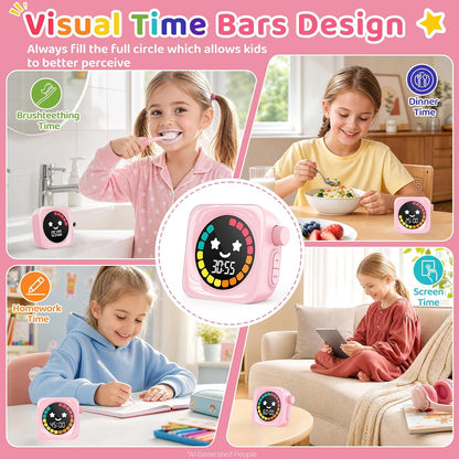 Visual Timer for Kids, 99 Minute Digital Cute Kids Visual Timer Classroom Timer for Homeschool Supplies Study Teaching Time Management Tool Countdown Productivity Timer, Blue, Colorful Display