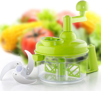 Food processes Hand Crank Food Processor/Manual Food Chopper/Meat Grinder/Vegetable Dicer And Mincer/Fruit Blender With Egg Separator Rotary Onion Chopper(2 Sets steel blades)