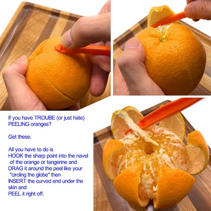 2 Orange Peeler Tool + Herbs Stripper Kale Collard Greens Leaf Stem Remover