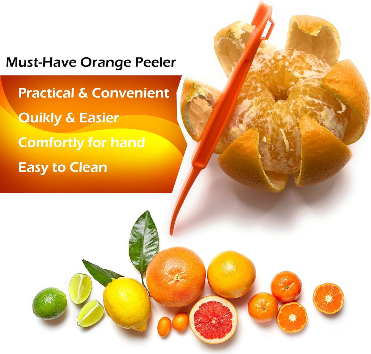 2 Orange Peeler Tool + Herbs Stripper Kale Collard Greens Leaf Stem Remover