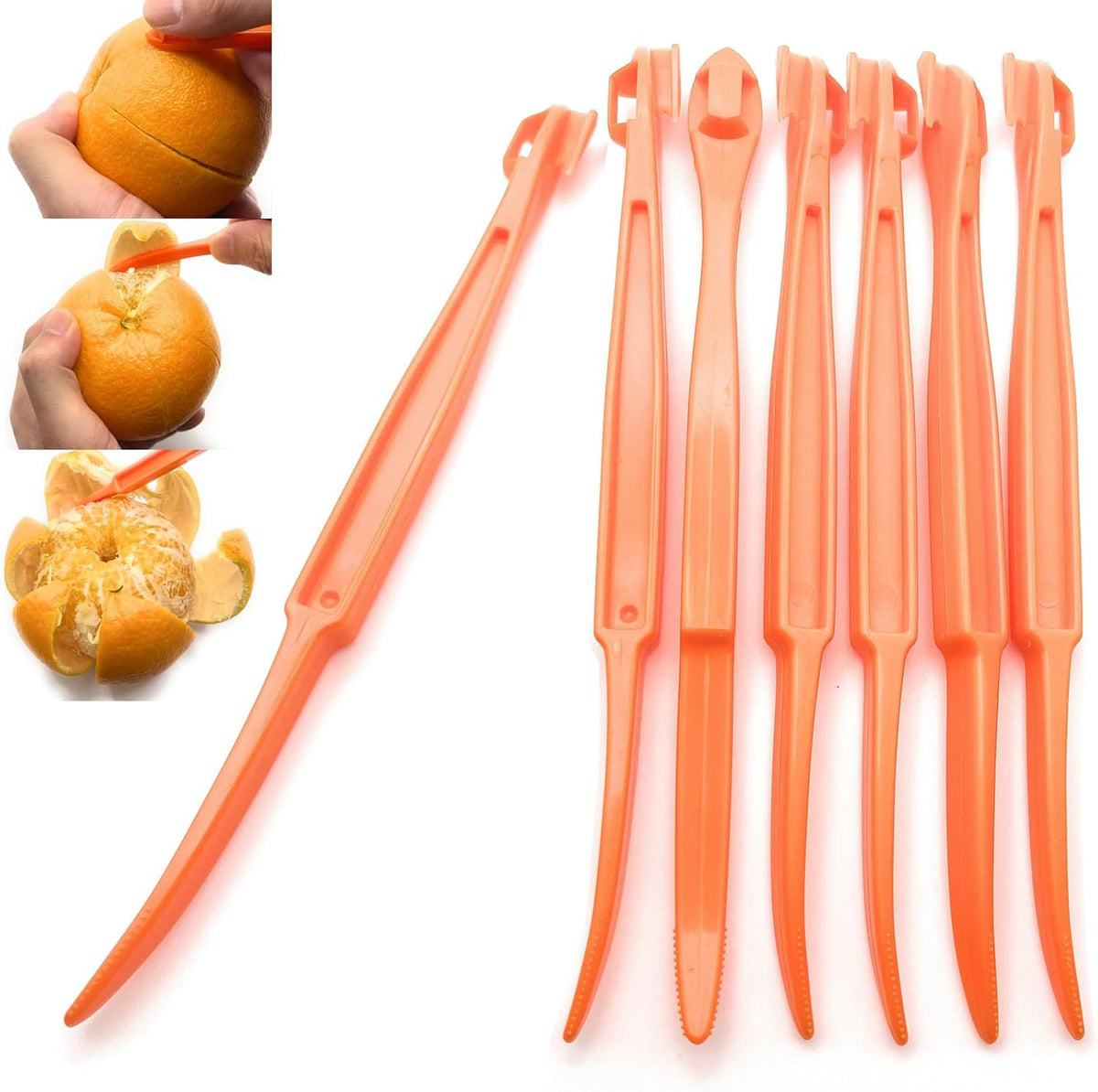 2 Orange Peeler Tool + Herbs Stripper Kale Collard Greens Leaf Stem Remover