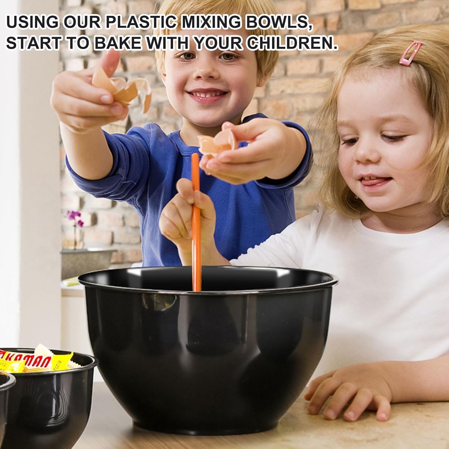 Plastic Mixing Bowls with Lids Set for Kitchen, 5 Set Nesting Bowls for Mixing, Baking, Prepping, Cooking and Serving Food, Mixing Bowls Dishwasher, Microwave Safe