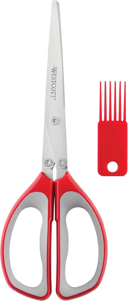 8" All Purpose Shredder Scissor, Red