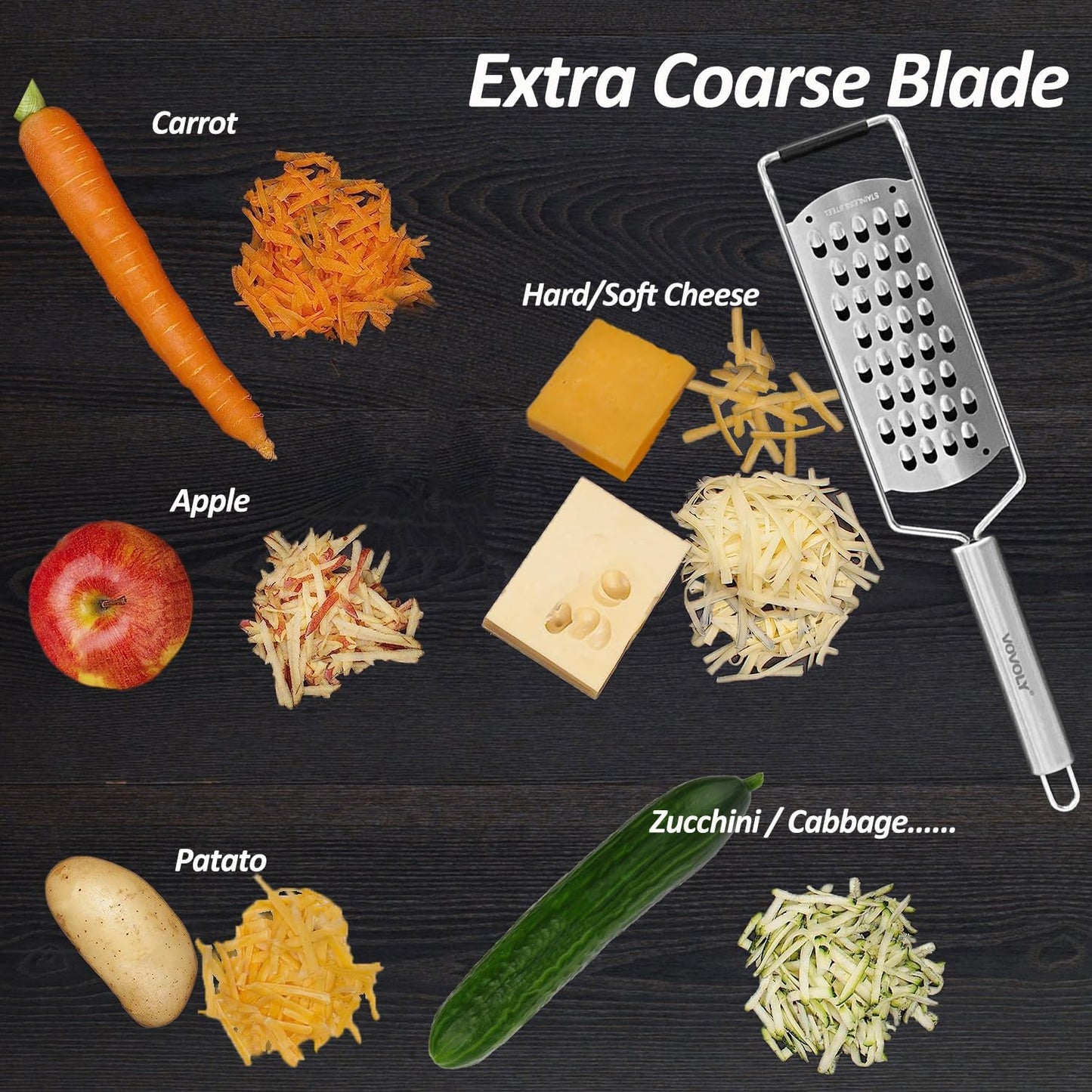 Professional Zester Grater Fine for Hard Cheese, Citrus Fruits, Garlic, Chili, Cinnamon and Nutmeg, Kitchen grater with Razor-Sharp Stainless Steel Blade (Fine)