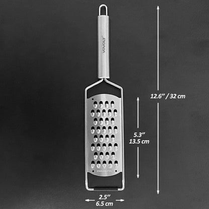 Professional Zester Grater Fine for Hard Cheese, Citrus Fruits, Garlic, Chili, Cinnamon and Nutmeg, Kitchen grater with Razor-Sharp Stainless Steel Blade (Fine)