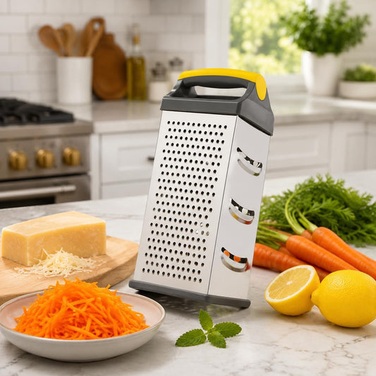 Cheese Grater, 4-Sided Box Grater with Handle, Stainless Steel Graters, Vegetable Slicer, Kitchen Food Shredder for Grate Cheeses, Shred Veggies Kitchen Gadgets Tools(9.25inch)