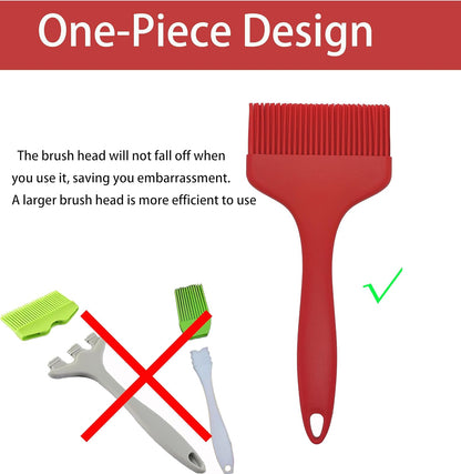 2 Pcs Of Silicone Basting Brushes Heat Resistant Pastry Brush Oil brush BBQ Grill Brush Set One-Piece Design, Suitable For Barbecue Oven Teppanyaki Kitchen Cooking Easy Clean Black