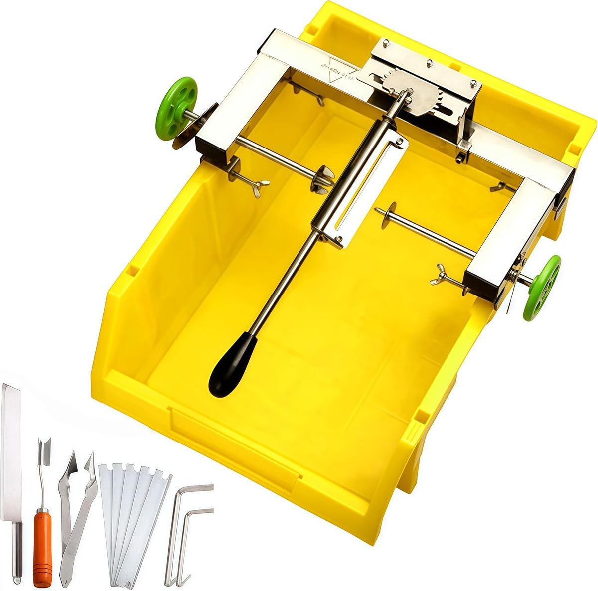 Commercial Pineapple Peeler Machine, Stainless Steel Pineapple Peeler Machine Kit with 5 Replacement Blades, No waste of pulp