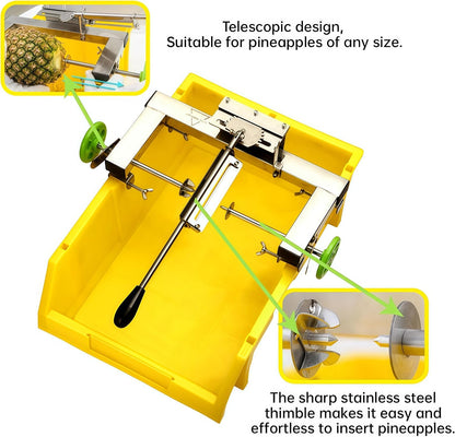 Commercial Pineapple Peeler Machine, Stainless Steel Pineapple Peeler Machine Kit with 5 Replacement Blades, No waste of pulp