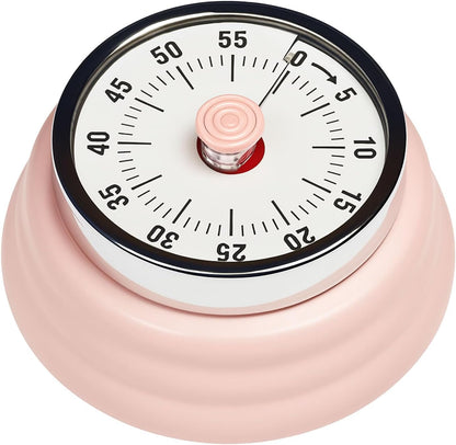 Elegant Stainless Steel Vintage Kitchen Timer with Magnetic Attachment - 60-Minute Countdown & Audible Alarm, Perfect for Cooking, Office Tasks, and Study Sessions (01-Green)