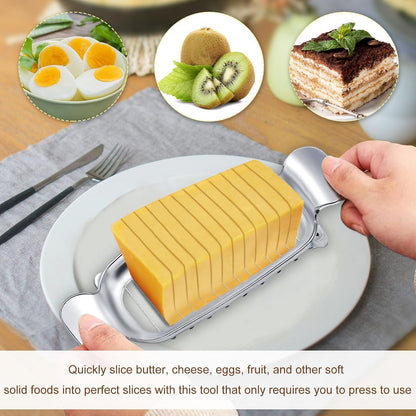 Stainless Steel Butter Slicer, Cheese Cutter with Ergonomic Handle