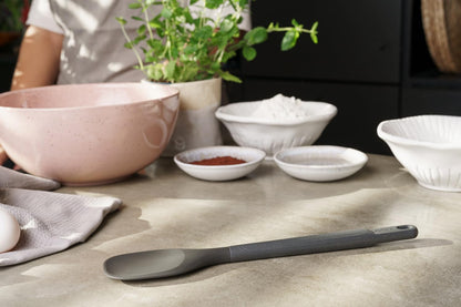 E980220 Spoontula Large, Sustainable Wheatstraw/Silicone, Cooking Spoon/Spatula, Heat Resistant Silicone Head, Beluga Grey, 12.2" X 2.4", Dishwasher Safe, 5 Year Guarantee