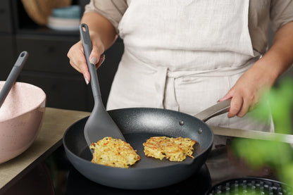 E980220 Spoontula Large, Sustainable Wheatstraw/Silicone, Cooking Spoon/Spatula, Heat Resistant Silicone Head, Beluga Grey, 12.2" X 2.4", Dishwasher Safe, 5 Year Guarantee