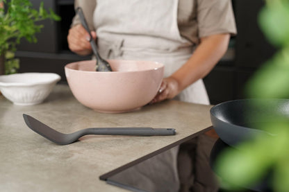 E980220 Spoontula Large, Sustainable Wheatstraw/Silicone, Cooking Spoon/Spatula, Heat Resistant Silicone Head, Beluga Grey, 12.2" X 2.4", Dishwasher Safe, 5 Year Guarantee