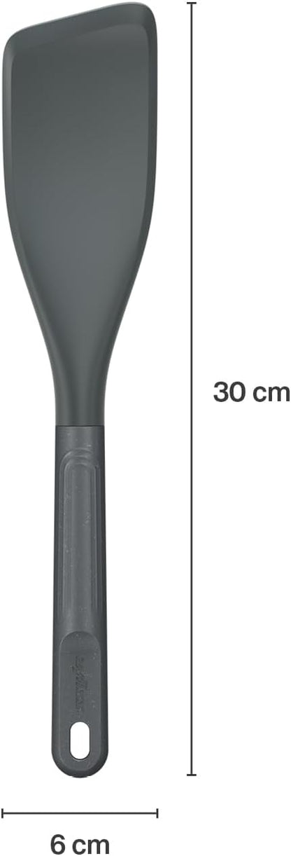 E980220 Spoontula Large, Sustainable Wheatstraw/Silicone, Cooking Spoon/Spatula, Heat Resistant Silicone Head, Beluga Grey, 12.2" X 2.4", Dishwasher Safe, 5 Year Guarantee