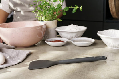 E980220 Spoontula Large, Sustainable Wheatstraw/Silicone, Cooking Spoon/Spatula, Heat Resistant Silicone Head, Beluga Grey, 12.2" X 2.4", Dishwasher Safe, 5 Year Guarantee