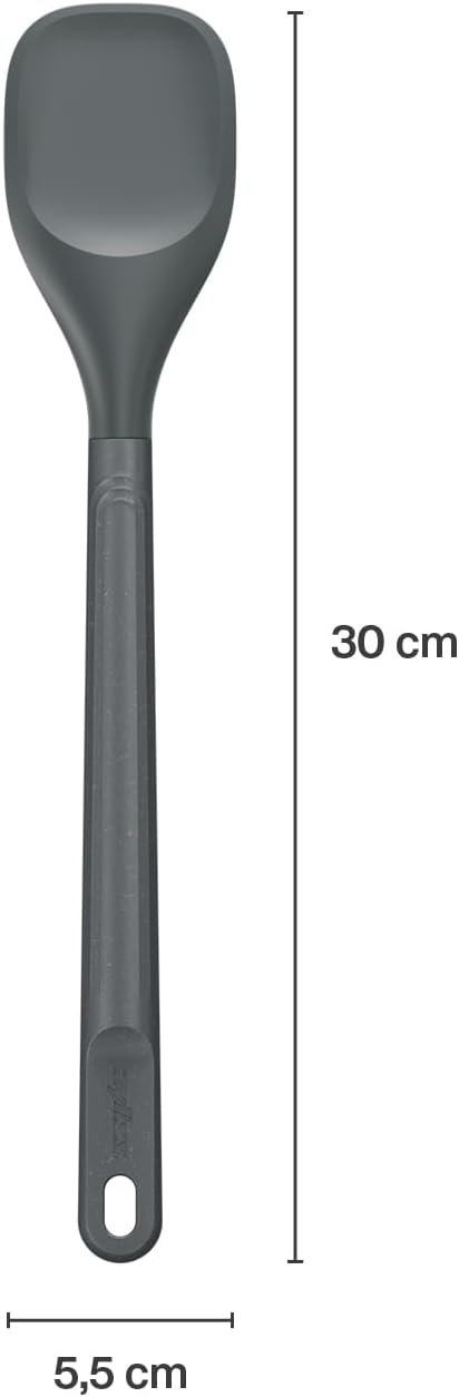 E980220 Spoontula Large, Sustainable Wheatstraw/Silicone, Cooking Spoon/Spatula, Heat Resistant Silicone Head, Beluga Grey, 12.2" X 2.4", Dishwasher Safe, 5 Year Guarantee