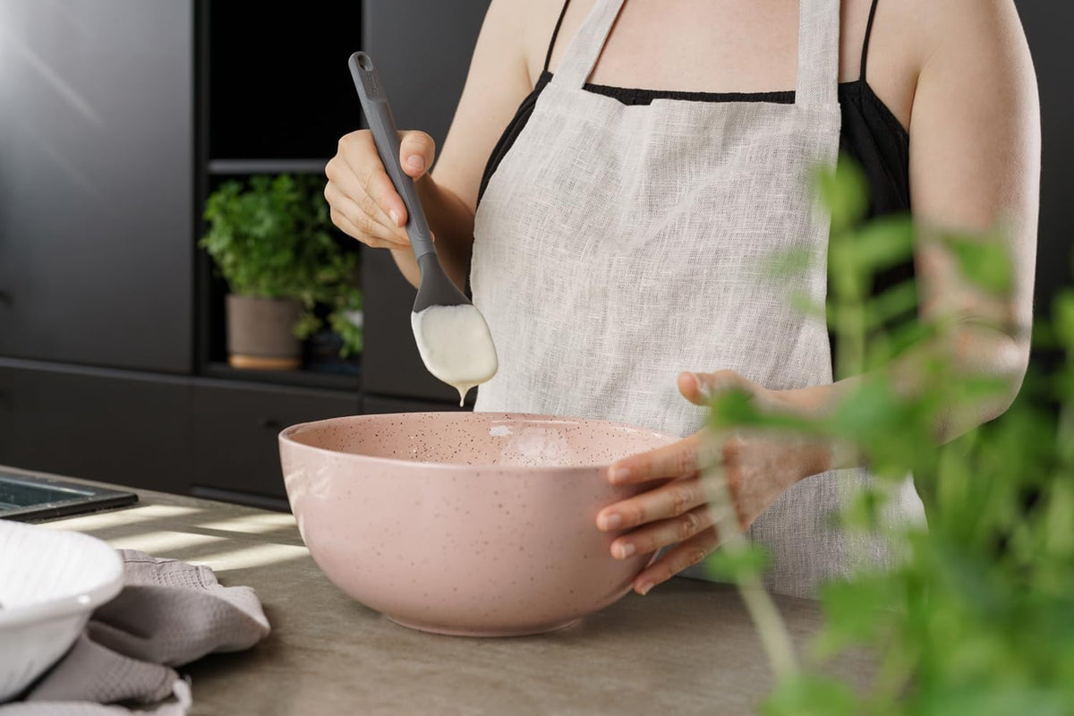 E980220 Spoontula Large, Sustainable Wheatstraw/Silicone, Cooking Spoon/Spatula, Heat Resistant Silicone Head, Beluga Grey, 12.2" X 2.4", Dishwasher Safe, 5 Year Guarantee