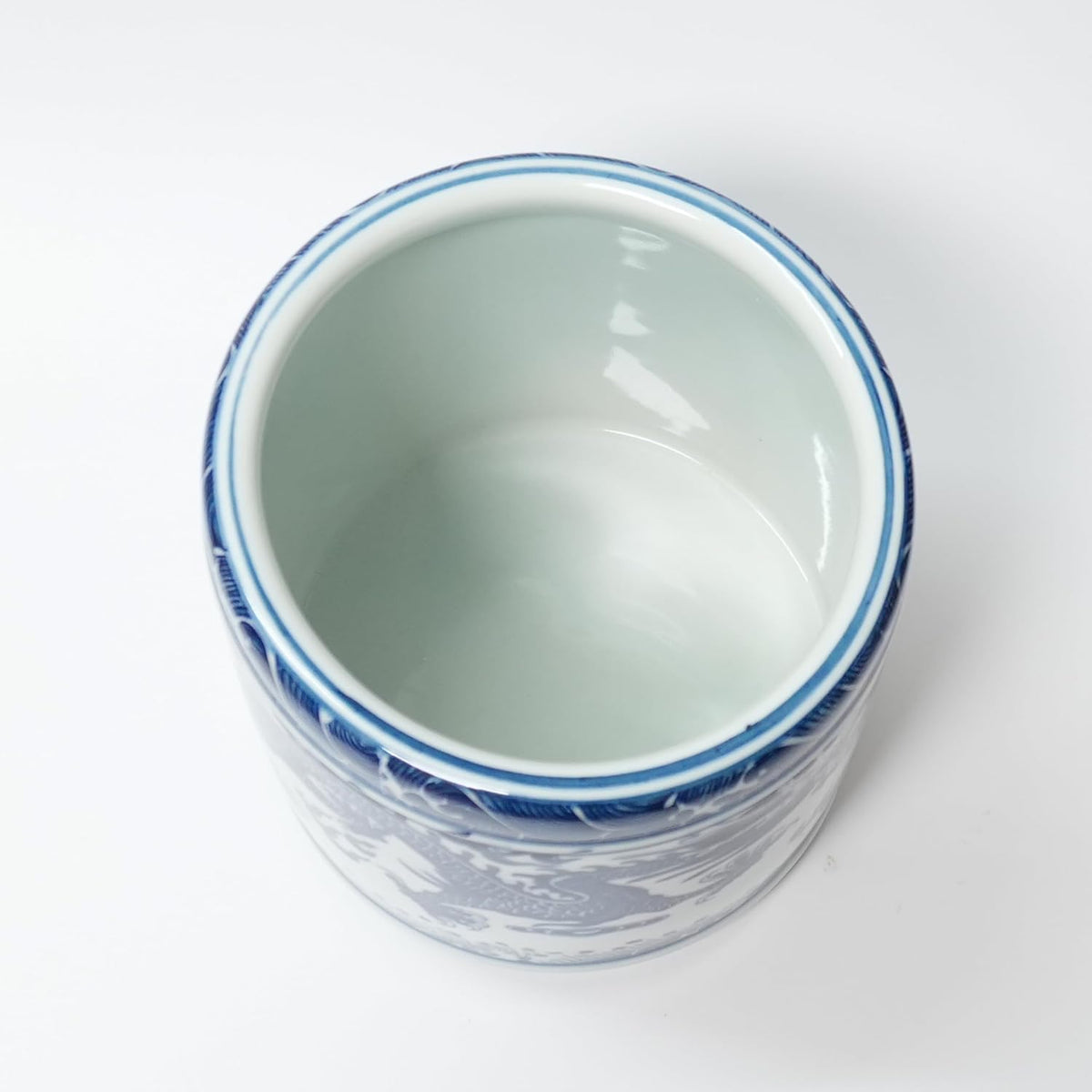 Kitchen Utensil Holder for Kitchen Countertop, Ceramic Cooking Utensils Holder, Large Utensil Crock, Spatula Holder for Counter, Blue and White Tool Holder