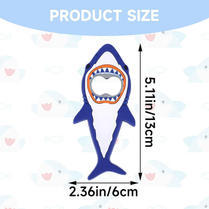 Shark Bottle Opener, Magnetic Beer Bottle Opener for Refrigerator, Silicone Stainless Steel Beer Bottles Openers, Pop Can Soda Can Openers for Boyfriend Husband Father (Blue)