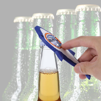 Shark Bottle Opener, Magnetic Beer Bottle Opener for Refrigerator, Silicone Stainless Steel Beer Bottles Openers, Pop Can Soda Can Openers for Boyfriend Husband Father (Blue)