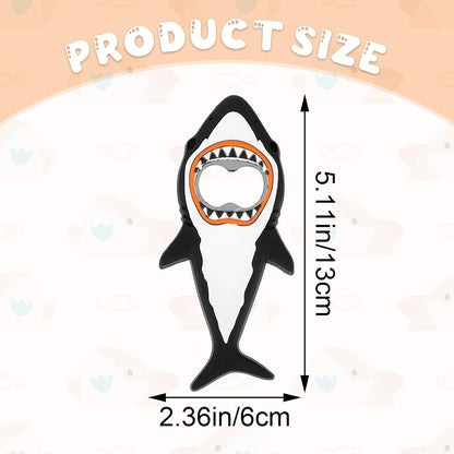 Shark Bottle Opener, Magnetic Beer Bottle Opener for Refrigerator, Silicone Stainless Steel Beer Bottles Openers, Pop Can Soda Can Openers for Boyfriend Husband Father (Blue)