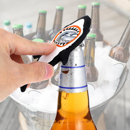 Shark Bottle Opener, Magnetic Beer Bottle Opener for Refrigerator, Silicone Stainless Steel Beer Bottles Openers, Pop Can Soda Can Openers for Boyfriend Husband Father (Blue)