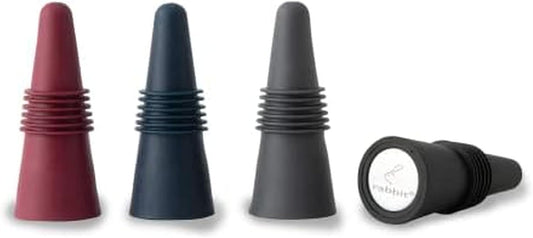 W6121 Bottle Stoppers Set of 4, Multicolor Wine Bottle Caps to Preserve Freshness, Stylish and Durable, Perfect for Parties and Gifts