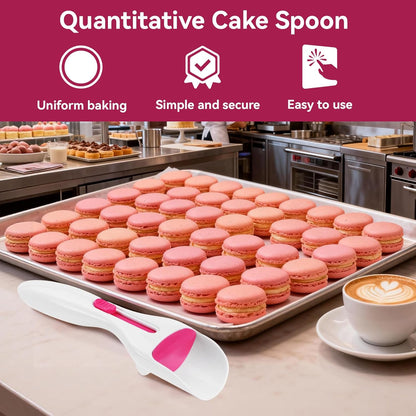 2Pcs Cake Pastry Spatula Spoon, Cupcake Batter Scoop Batter Dispenser One Click Sliding Button Cake Cream Spatulas Baking Pastry Tools for Elegant Baking, Pastry & Cake Decorating
