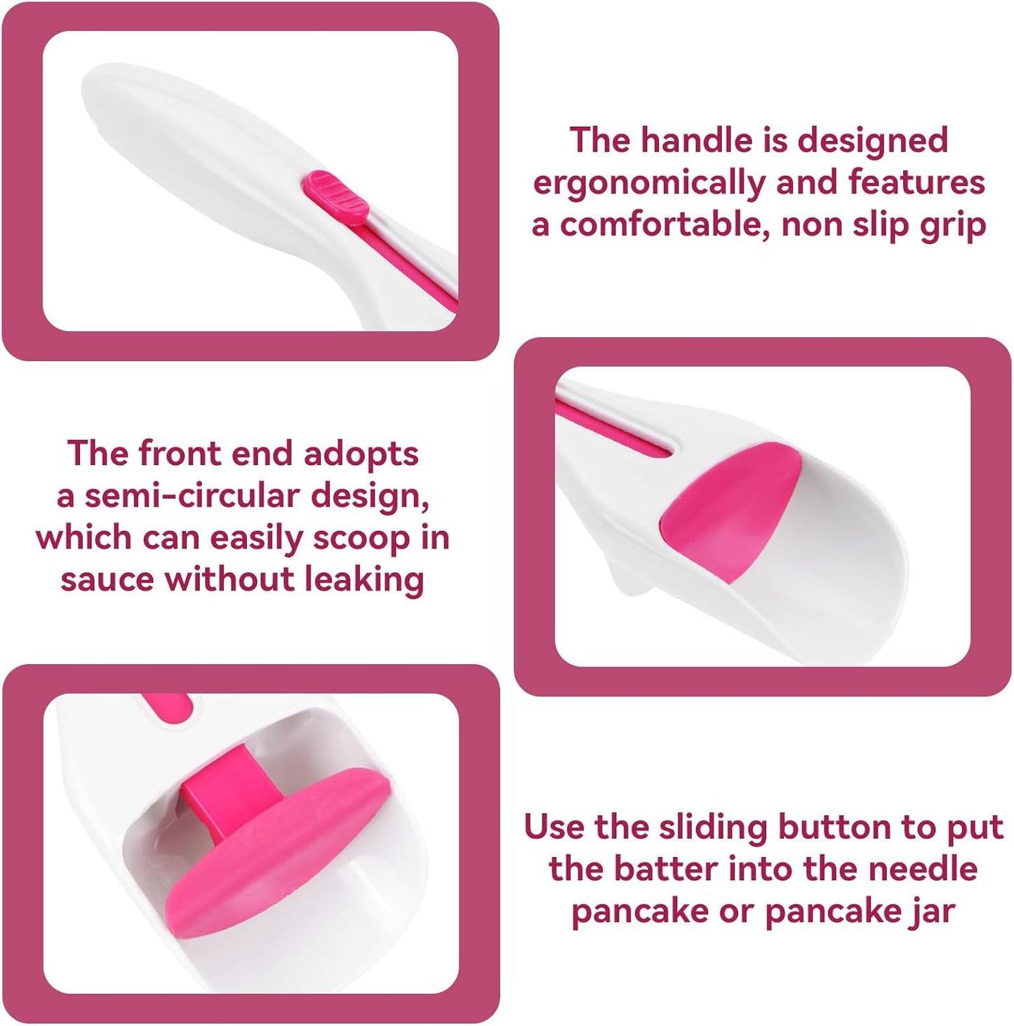 2Pcs Cake Pastry Spatula Spoon, Cupcake Batter Scoop Batter Dispenser One Click Sliding Button Cake Cream Spatulas Baking Pastry Tools for Elegant Baking, Pastry & Cake Decorating
