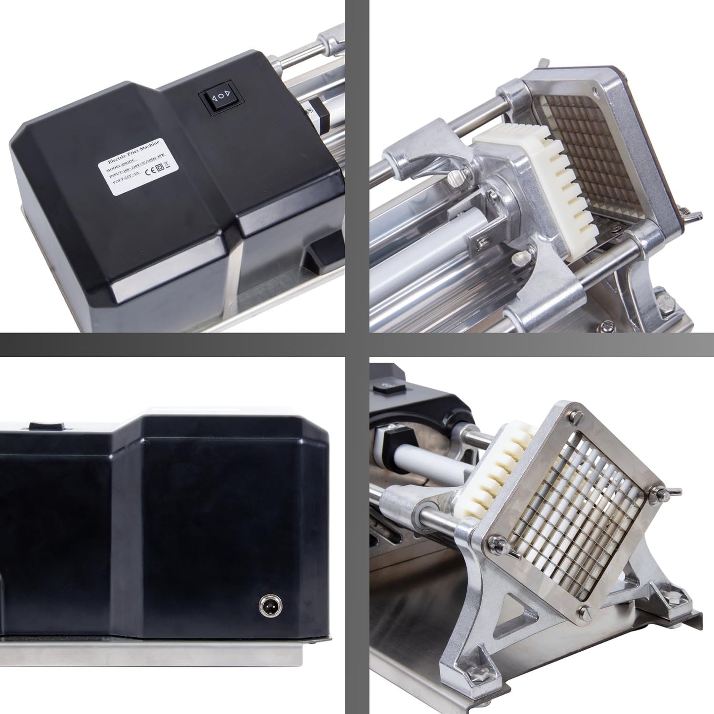 Electric Commercial French Fry Cutter Machine With 1/2 1/4 3/8 Inch Stainless Steel Blades Professional Potato For Potatos And Vegetables