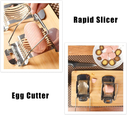 Egg Slicer for Hard Boiled Eggs, Stainless Steel Egg Cutter Tool