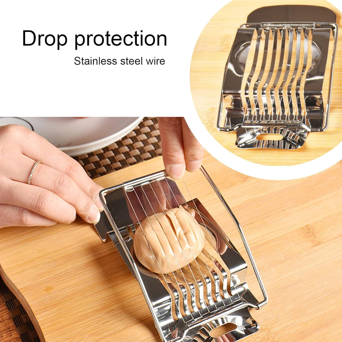 Egg Slicer for Hard Boiled Eggs, Stainless Steel Egg Cutter Tool