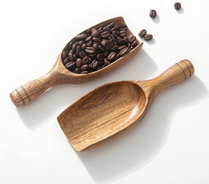 Big Wooden Coffee Scoop, Large Coffee Scoops for Ground Coffee Beans, Acacia Wood Shovel Spoons Multipurpose for Jars Canisters,Kitchen Scooping Tool Salts Spice Pepper Powder Tea Shovels
