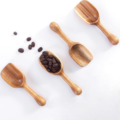 Big Wooden Coffee Scoop, Large Coffee Scoops for Ground Coffee Beans, Acacia Wood Shovel Spoons Multipurpose for Jars Canisters,Kitchen Scooping Tool Salts Spice Pepper Powder Tea Shovels