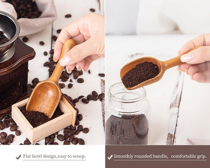 Big Wooden Coffee Scoop, Large Coffee Scoops for Ground Coffee Beans, Acacia Wood Shovel Spoons Multipurpose for Jars Canisters,Kitchen Scooping Tool Salts Spice Pepper Powder Tea Shovels